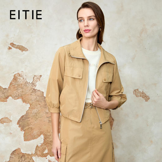 EITIE爱特爱七分袖修身显瘦短款休闲外套春新款8103812 商品图0