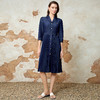 EITIE爱特爱春季新款显瘦翻领收腰A字复古通勤气质牛仔连衣裙8107818 商品缩略图1