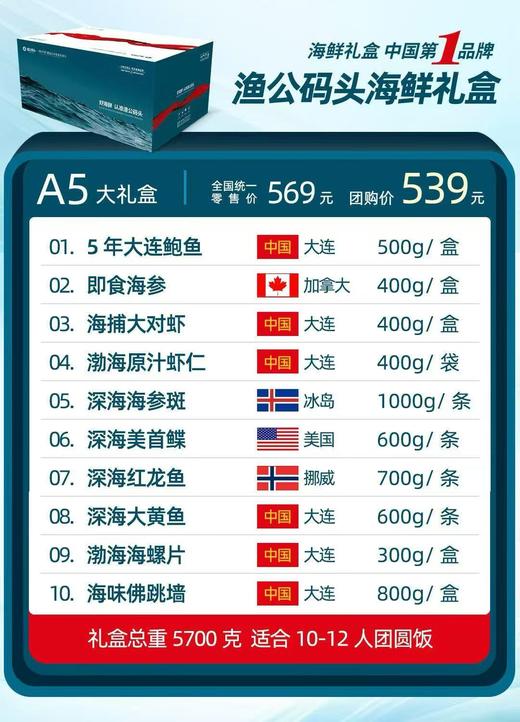 渔公码头A5海鲜礼盒 商品图2
