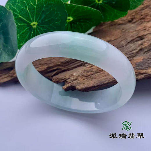 派瑞翡翠 翡翠手镯 糯种 飘花 商品图0