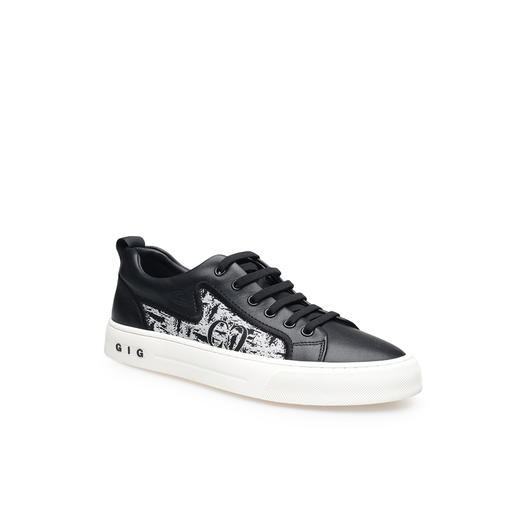 豪麟名鞋奥莱迪嘉男鞋休闲鞋牛皮革/织物DJMMO61MX202黑色  原价1660元 商品图0