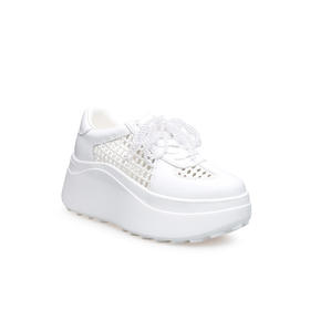 豪麟名鞋迪嘉女鞋时尚休闲鞋牛皮革DJJGA61WX011白色