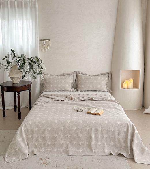 【武汉】汉棉 汉棉棉麻床盖三件套【盖毯*1+枕套*2】】 商品图3