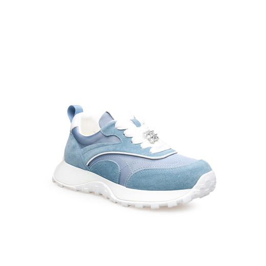 豪麟名鞋迪嘉女鞋时尚休闲鞋羊反绒面革+织物DJJGA61WX004蓝色 商品图0