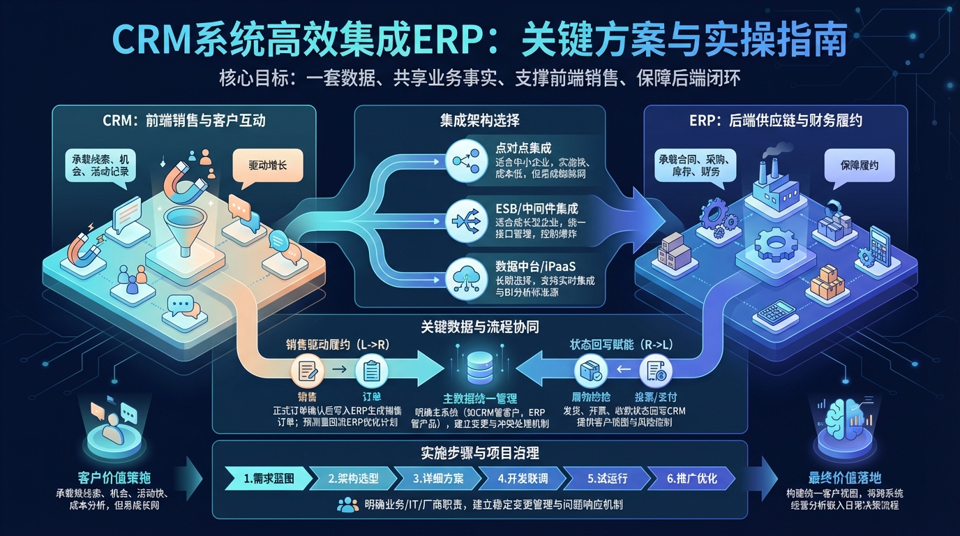 CRM与ERP为什么要集成？先想清楚价值和边界
