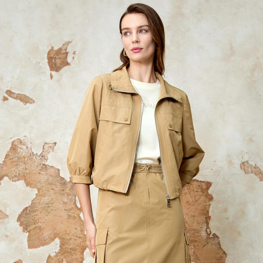 EITIE爱特爱七分袖修身显瘦短款休闲外套春新款8103812 商品图3