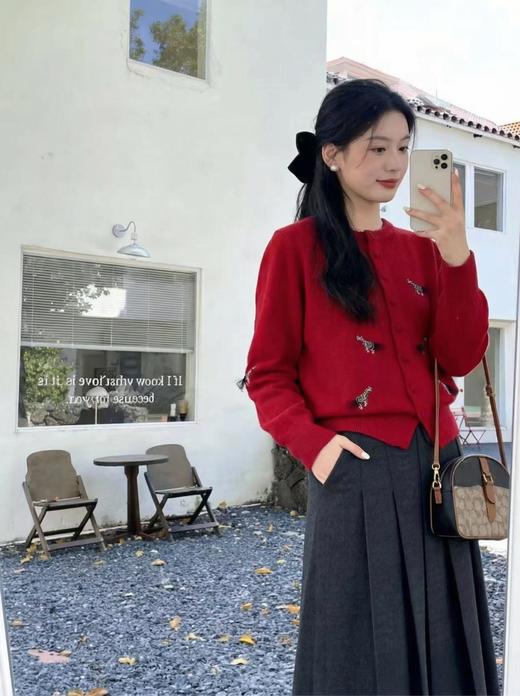 女装25秋冬新品圆领斑马羊毛针织开衫2217-119008 商品图0