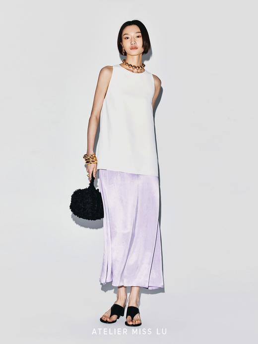 【海芋之恋】撞色拼接设计无袖廓形连衣裙 商品图4