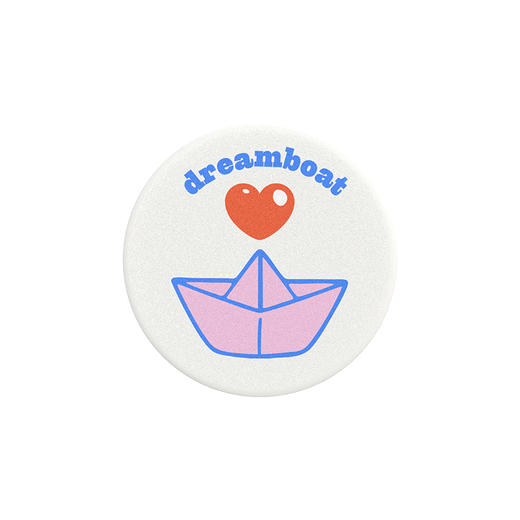 【Something Sweet 甜】粉餐巾小船 POPGRIP泡泡骚手机粘贴式气囊支架 Graphic平面系列 粉色 爱心 手绘画 商品图2