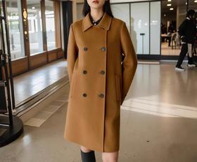 女装25秋冬新品翻领双面羊绒大衣2255-AQ2381