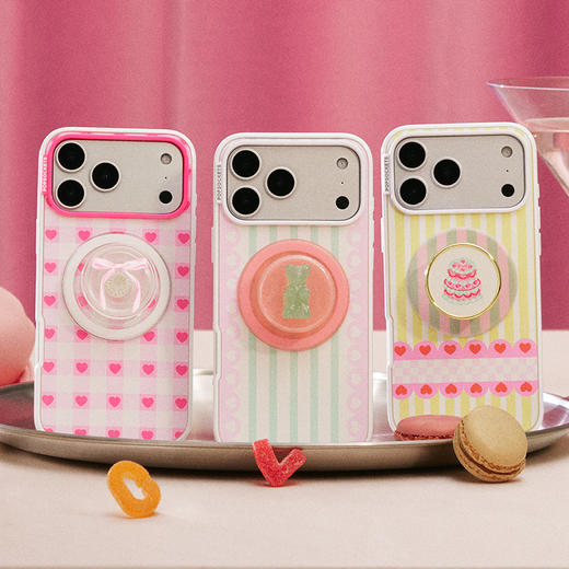 【Something Sweet 甜】爱心格纹·粉 POPCASE手机壳 MagSafe Popcase磁吸款 iPhone17/16/15/14/13 商品图1