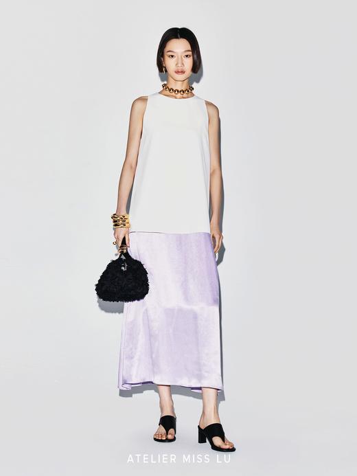 【海芋之恋】撞色拼接设计无袖廓形连衣裙 商品图2