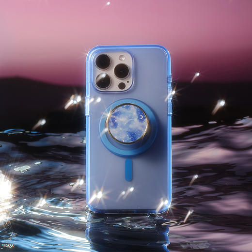 【古城密语】浩瀚之光·MagSafe圆啪嗒 MAGSAFE磁吸手机支架 Round圆啪嗒系列 蓝色 日月星 商品图1