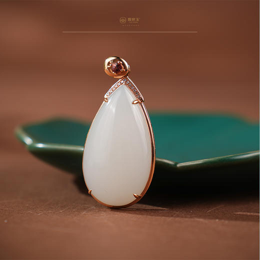 【娇兰】金镶羊脂白玉吊坠 商品图0