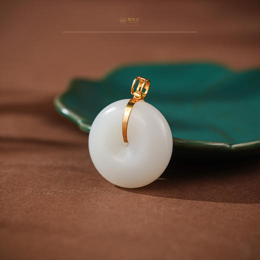 【时宜】金镶羊脂白玉平安扣 商品图5