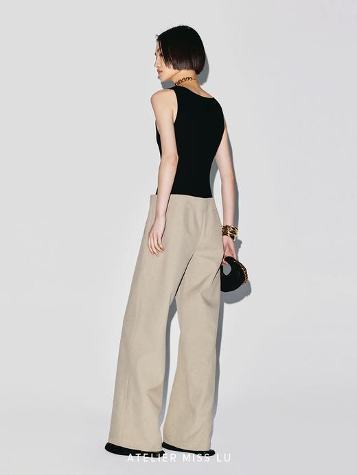 【日落轨迹】弹力针织拼接垂感阔腿连体裤 商品图4