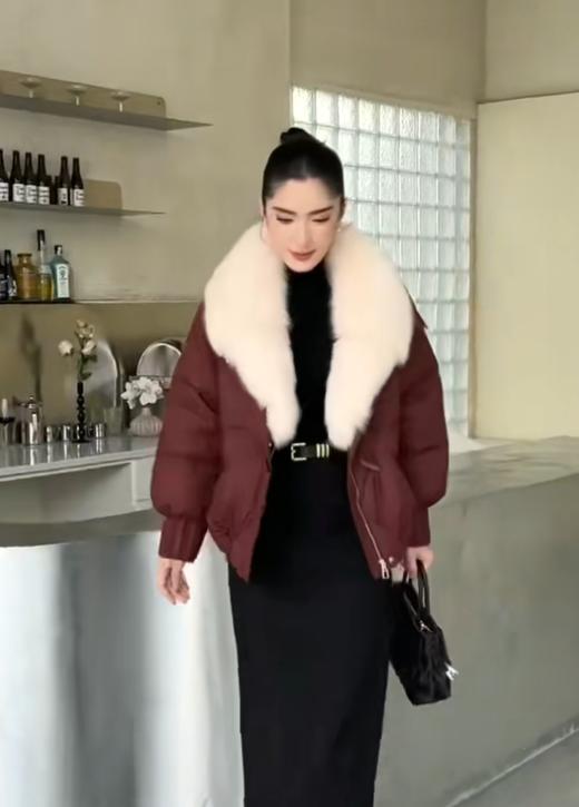 女装25秋冬新品狐狸毛领羽绒服2223-F610B 商品图1