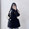 冲锋衣羽绒服欧洲站秋冬长款束腰宽松黑白拼色风衣外套 商品缩略图1