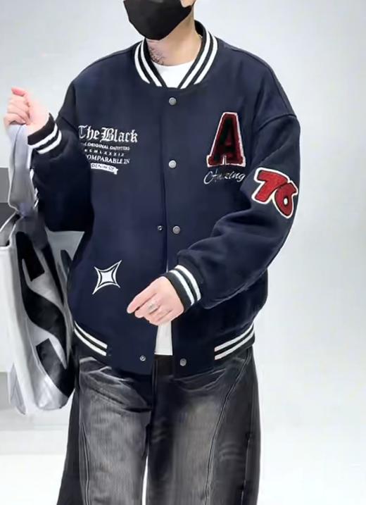 男装25秋冬新品立领纽扣长袖棒球服2257-T2588 商品图4