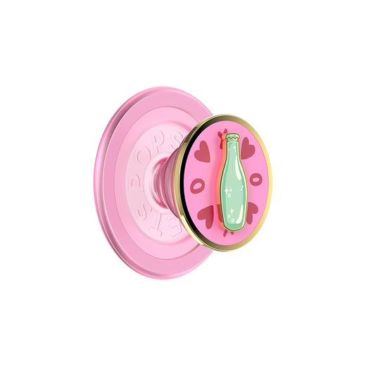 【Something Sweet 甜】叮叮酒瓶·MagSafe圆啪嗒 MAGSAFE磁吸手机气囊支架 Round圆啪嗒系列 粉色 商品图0