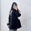 冲锋衣羽绒服欧洲站秋冬长款束腰宽松黑白拼色风衣外套 商品缩略图4