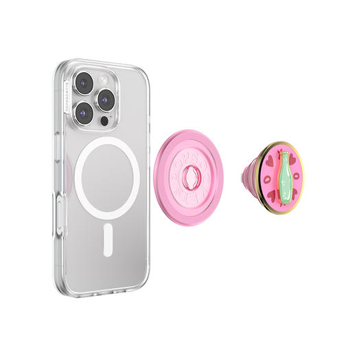 【Something Sweet 甜】叮叮酒瓶·MagSafe圆啪嗒 MAGSAFE磁吸手机气囊支架 Round圆啪嗒系列 粉色 商品图3