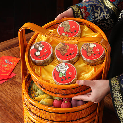 御茶膳房年货高档礼盒新年过年大礼包糕点熟食送长辈春节礼品 天圆篮（从） 商品图2