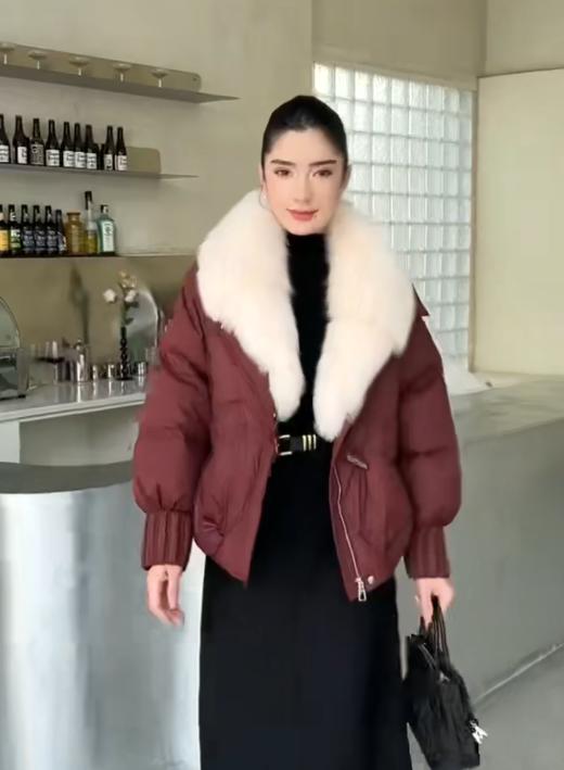 女装25秋冬新品狐狸毛领羽绒服2223-F610B 商品图2