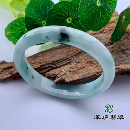派瑞翡翠 翡翠手镯 糯种 飘花 商品图0