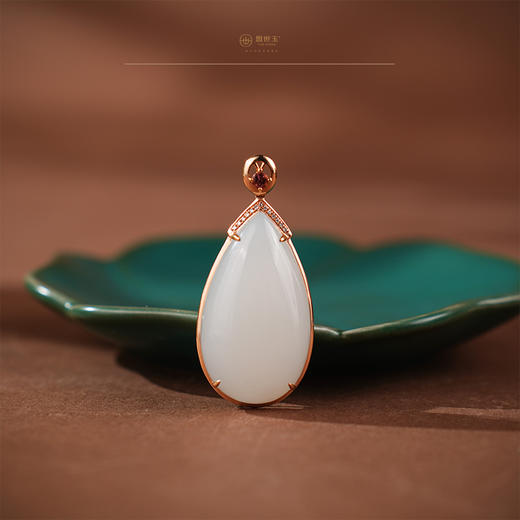 【娇兰】金镶羊脂白玉吊坠 商品图1