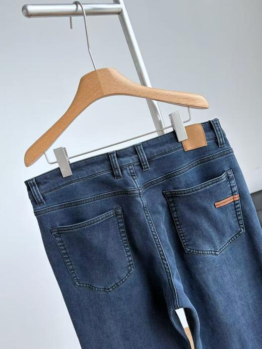 严选 | 男款杰尼亚薄绒牛仔裤石墨水洗蓝 薄绒 直筒牛仔裤 商品图3