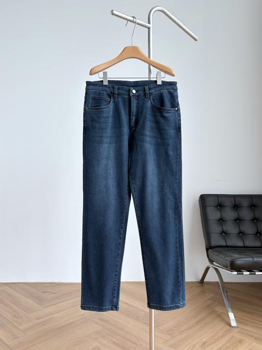 严选 | 男款杰尼亚薄绒牛仔裤石墨水洗蓝 薄绒 直筒牛仔裤 商品图0