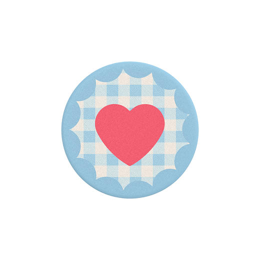 【Something Sweet 甜】怦然心动·蓝 POPGRIP泡泡骚手机粘贴式气囊支架 Graphic平面系列 蓝色 格纹 爱心 商品图2