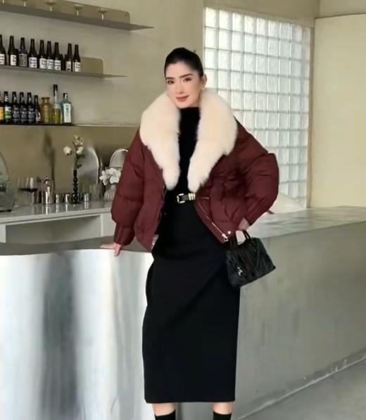 女装25秋冬新品狐狸毛领羽绒服2223-F610B 商品图0