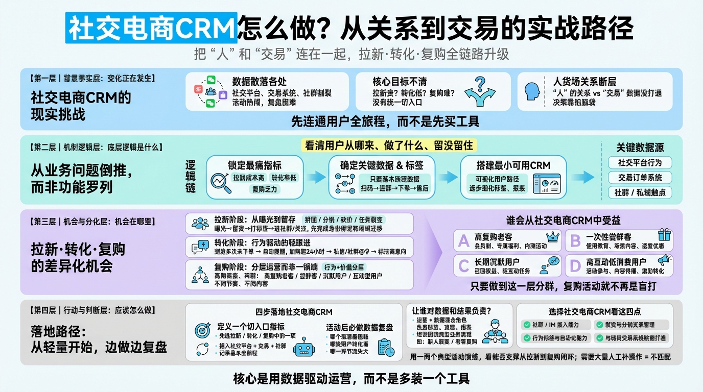一、社交电商场景下，CRM应该先做什么？
