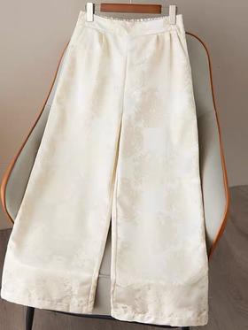 女装25秋冬新品花草印花桑蚕丝长裤2217-434836