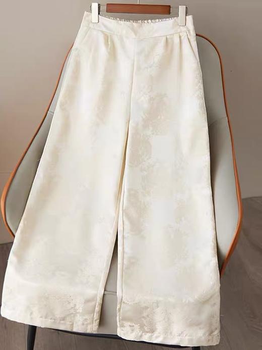 女装25秋冬新品花草印花桑蚕丝长裤2217-434836 商品图0