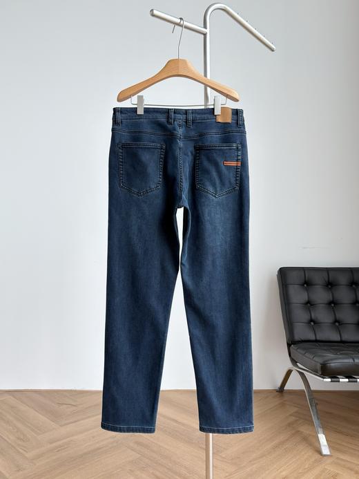 严选 | 男款杰尼亚薄绒牛仔裤石墨水洗蓝 薄绒 直筒牛仔裤 商品图1