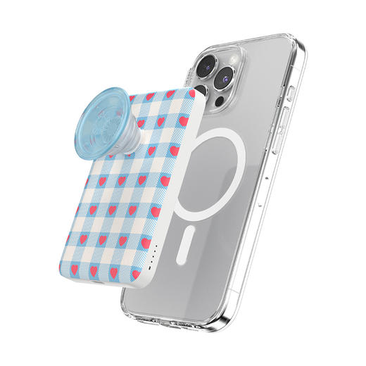 【Something Sweet 甜】爱心格纹·蓝·MagSafe充电宝 OTHER配件 Power充电宝系列 商品图3