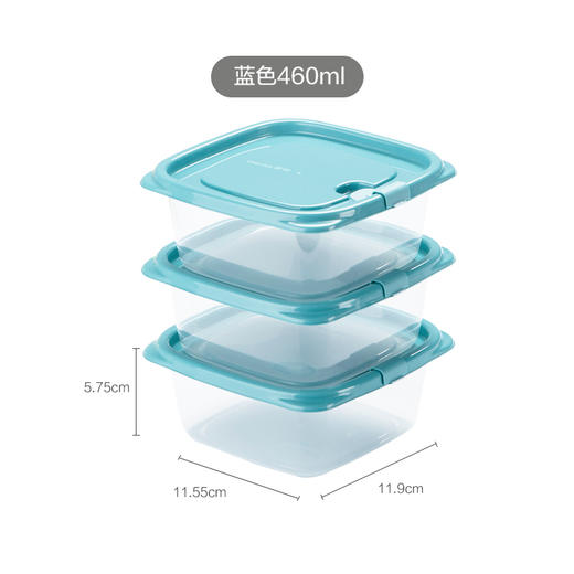 茶花 贝格保鲜盒460ml/个 （3个装） 000002 颜色随机 商品图1