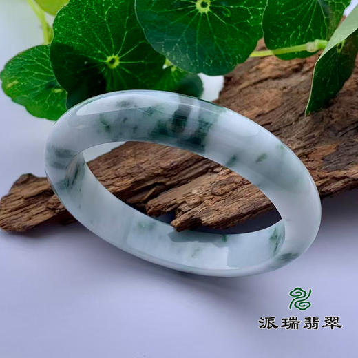 派瑞翡翠 翡翠手镯 糯种 飘花 商品图0