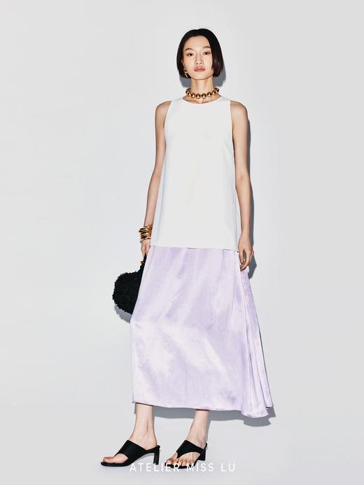 【海芋之恋】撞色拼接设计无袖廓形连衣裙 商品图1