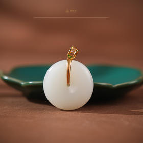 【时宜】金镶羊脂白玉平安扣