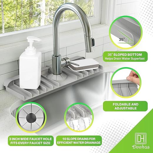 Deehas 厨房硅胶水龙头垫套装 商品图3