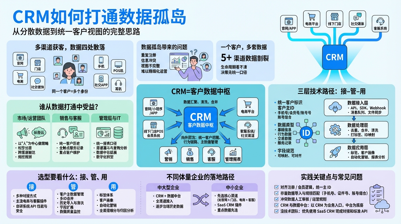 为什么会产生数据孤岛，CRM扮演什么角色？