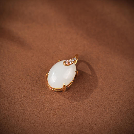 【泓馥】金镶羊脂白玉坠 商品图1