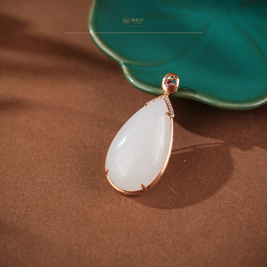 【娇兰】金镶羊脂白玉吊坠 商品图3