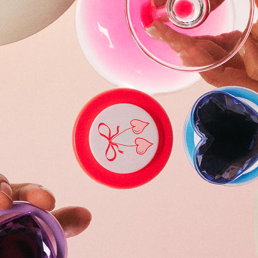 【Something Sweet 甜】樱桃蝴蝶结 POPGRIP泡泡骚手机粘贴式气囊支架 Graphic平面系列 粉蓝 爱心 手绘画 商品图1