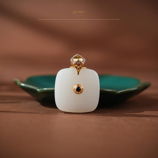 【庚希】金镶羊脂白玉平安扣 商品图0