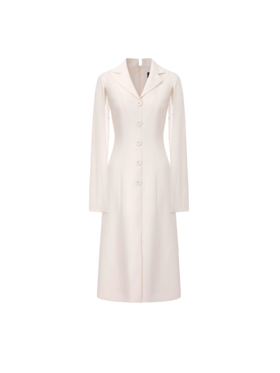 【温润之珠】纱袖开衩飘袖西装连衣裙